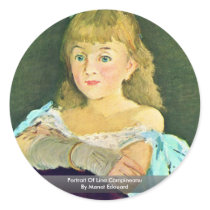 Portrait Of Lina Câmpineanu By Manet Edouard Round Stickers