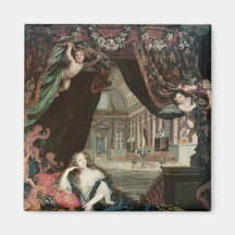Portrait of Madame de reclining in front Fridge Magnet