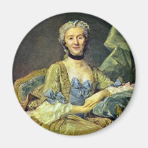 Portrait Of Madame De Sorquainville By Perronneau Refrigerator Magnet