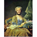 Portrait Of Madame De Sorquainville By Perronneau Acrylic Cut Out