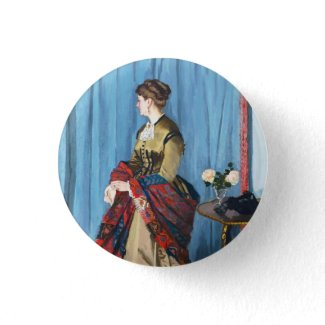 Portrait of Madame Gaudibert Claude Monet Button