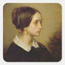 Portrait of Madame Ono, 1844 Square Stickers