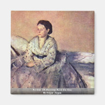 Portrait Of Madame René De Gas By Edgar Degas Fridge Magnet