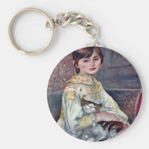 Portrait Of Mademoiselle Julie Manet With Cat Key Chain