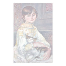 Portrait Of Mademoiselle Julie Manet With Cat Personalized Stationery