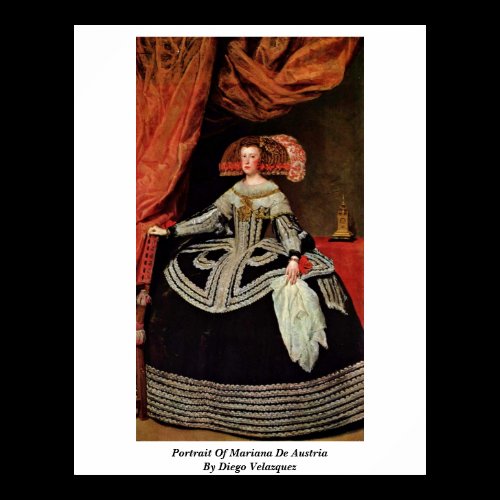 Portrait Of Mariana De Austria By Diego Velazquez Print