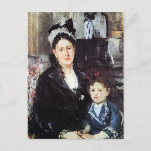 Portrait of Mme Boursier and Daughter by Morisot Post Cards