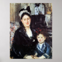 Portrait of Mme Boursier and Daughter by Morisot Poster