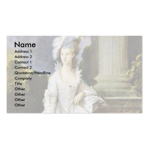 Portrait Of Mrs. Thomas Graham By Thomas Gainsboro Business Card Templates