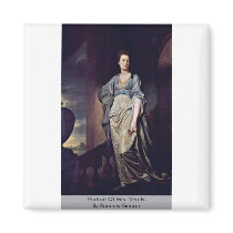 Portrait Of Mrs. Verelst By Romney George Refrigerator Magnet