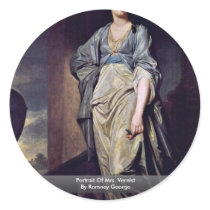 Portrait Of Mrs. Verelst By Romney George Round Sticker