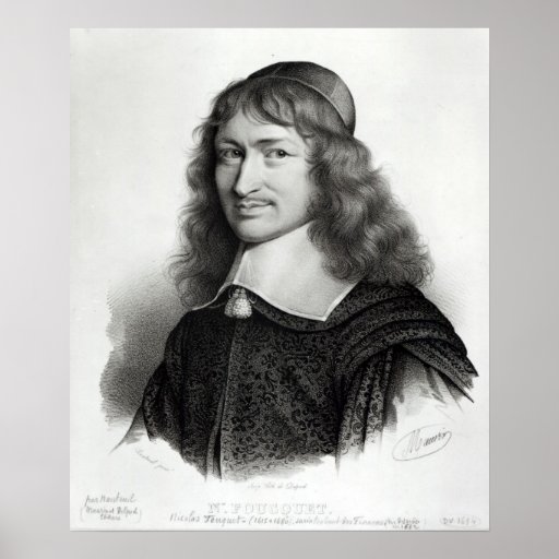 Portrait of Nicolas Fouquet  engraved by Maurin Posters