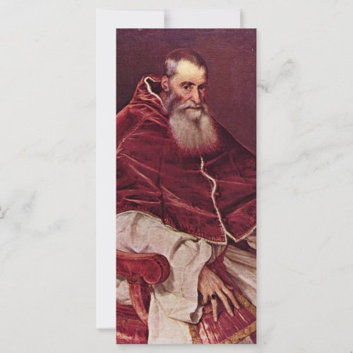 Portrait Of Paul Iii. By Tizian (Best Quality) Custom Rack Card