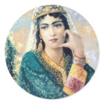 Portrait of Persian woman Round Stickers