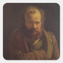 Portrait of Pierre Joseph Proudhon Square Stickers