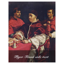 Portrait Of Pope Leo X With His Cousins By Raffael Personalized Flyer