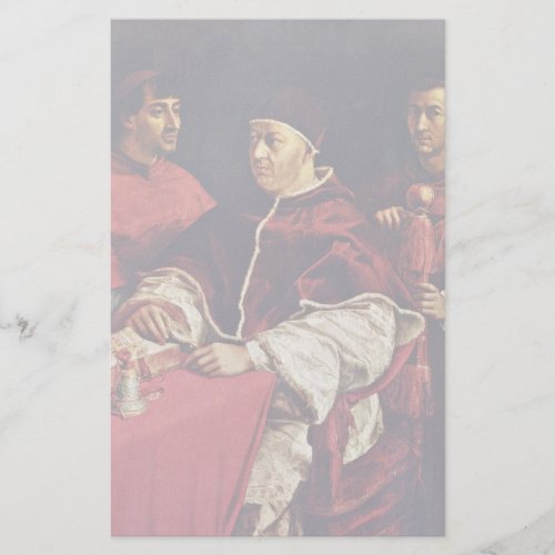 Portrait Of Pope Leo X With His Cousins By Raffael Custom Stationery