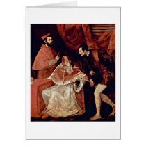Portrait Of Pope Paul Iii By Titian Greeting Cards