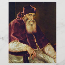 Portrait Of Pope Paul Iii. Farnese By Tizian Flyers