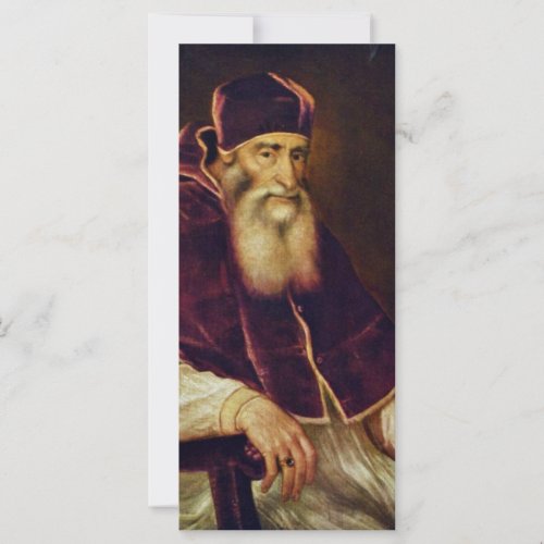 Portrait Of Pope Paul Iii. Farnese By Tizian Rack Card Design