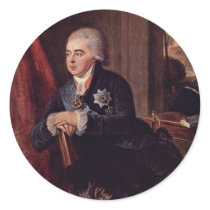 Portrait Of Prince Alexei Kurakin Chancellor Of Th Round Sticker