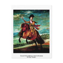 Portrait Of Prince Balthasar Carlos On Horseback Post Card