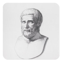 Portrait of Pythagoras Square Stickers