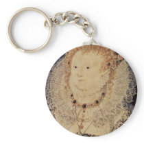 Portrait Of Queen Elizabeth I Of England Oval Key Chain