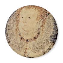 Portrait Of Queen Elizabeth I Of England Oval Refrigerator Magnets