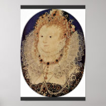 Portrait Of Queen Elizabeth I Of England Oval Poster