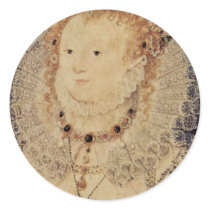 Portrait Of Queen Elizabeth I Of England Oval Sticker