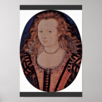 Portrait Of Queen Elizabeth Of Bohemia Oval Poster