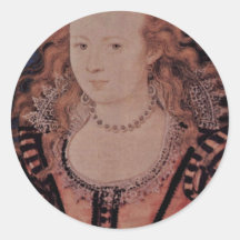 Portrait Of Queen Elizabeth Of Bohemia Oval Round Stickers
