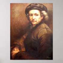 Portrait of Rembrandt Print on Canvas