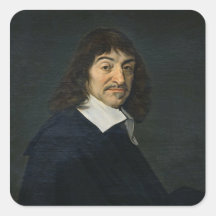 Portrait of Rene Descartes  c.1649 Square Sticker