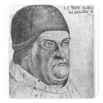 Portrait of Rene I  Duke of Anjou Square Sticker