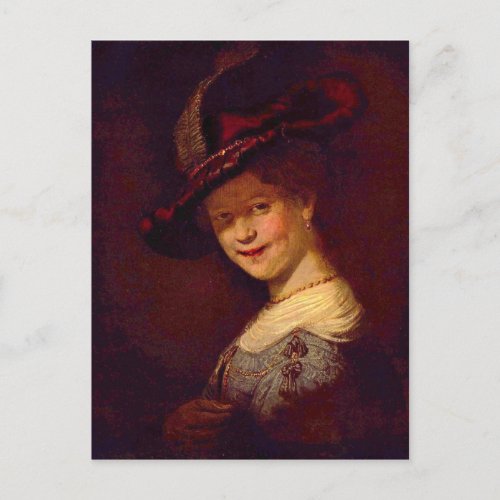 Portrait of Saskia van Uijlenburgh by Rembrandt Post Card