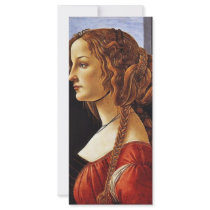 Portrait Of Simonetta Vespucci By Botticelli Sandr Personalized Rack Card