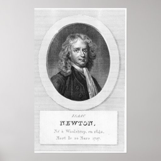 Portrait Of Sir Isaac Newton Poster Zazzle 9207