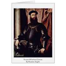 Portrait Of Stefano Colonna. By Bronzino Angelo Card