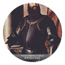 Portrait Of Stefano Colonna. By Bronzino Angelo Round Stickers