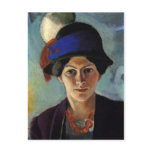 Portrait of the Artist's Wife by August Macke Post Cards