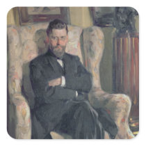 Portrait of the collector Alexei A. Bakhrush Square Stickers