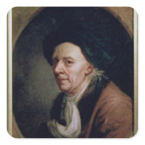Portrait of the Mathematician Leonard Euler Square Stickers