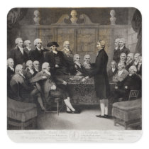 Portrait of the Medical Society Members of Square Sticker
