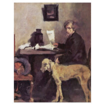 Portrait Of The Painter Sattler With His Great Dan Flyer
