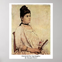 Portrait Of The Step-Daughter By Giovanni Fattori Posters