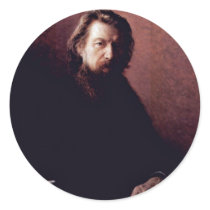 Portrait Of The Writer Alexei Antipowitsch Potechi Round Sticker