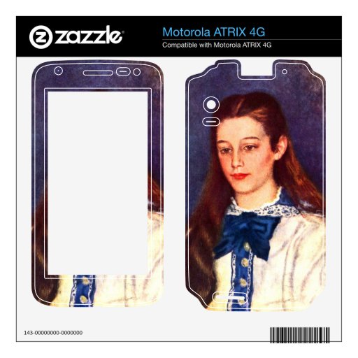 Portrait of Therese Berard by Pierre Renoir Motorola ATRIX 4G Decals