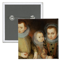 Portrait of Three Tudor Children Pinback Buttons